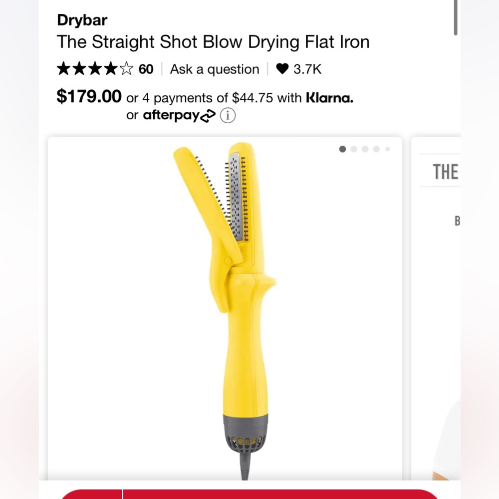 Drybar straight shot blow drying flat iron